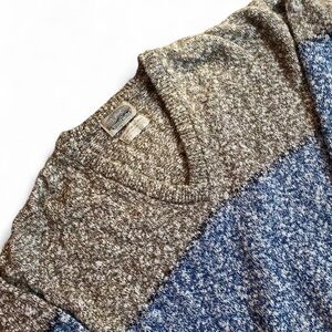 Vintage Beige & Blue Sweater | Costal Grandma | Eclectic Grandpa | Size Large